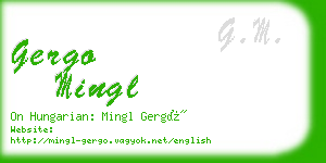 gergo mingl business card